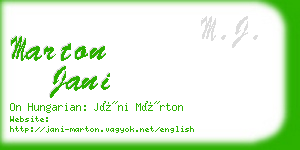 marton jani business card